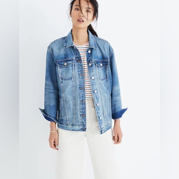 madewell Jackets & Blazers - Madewell Oversized medium wash Denim Jean Jacket Size M